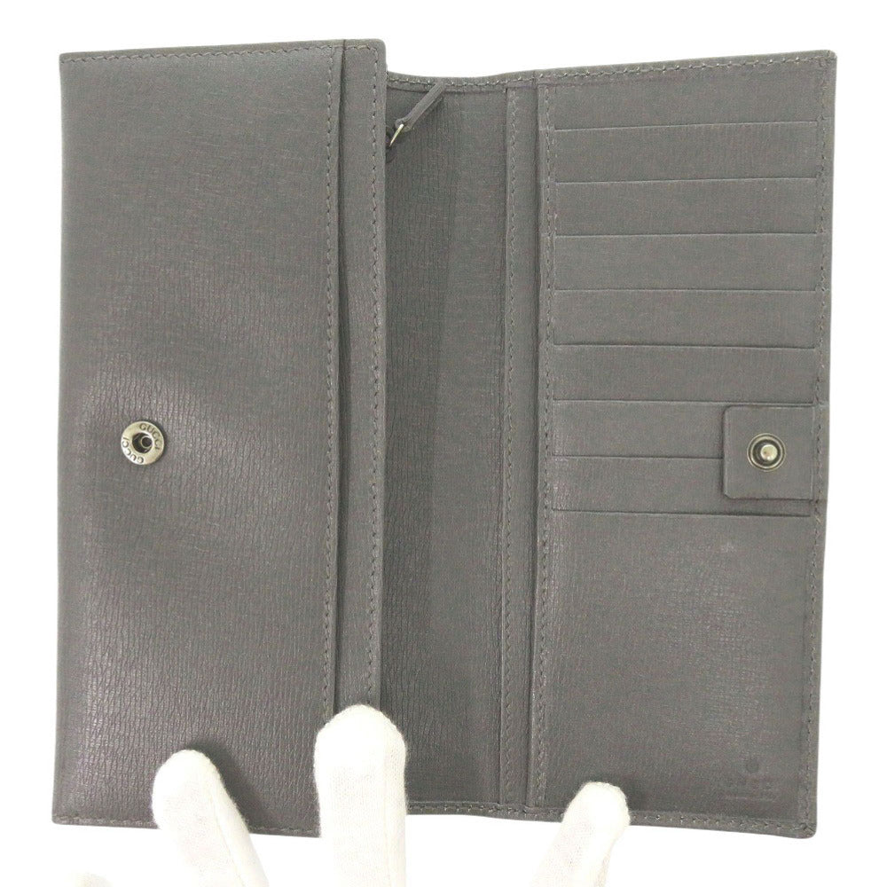 GUCCI Long Wallet Purse 256348 leather gray Interlocking G mens
