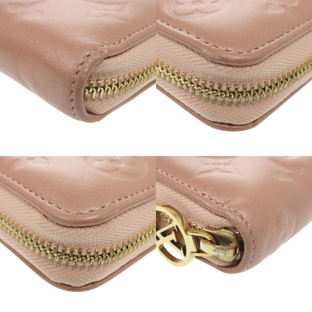 LOUIS VUITTON Long Wallet Purse M81708 lambskin Rose gold Monogram emboss