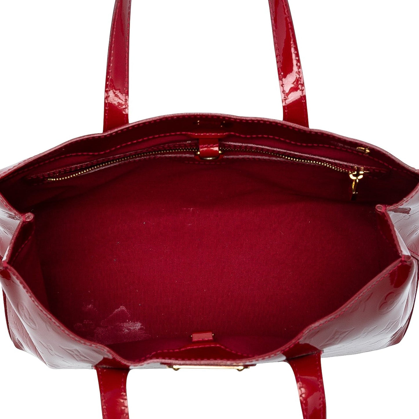 Red Louis Vuitton Monogram Vernis Wilshire PM Handbag