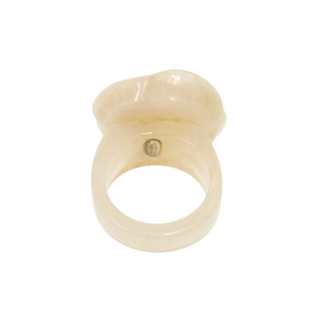 CHANEL Ring plastic Beige type COCO Mark Camelia