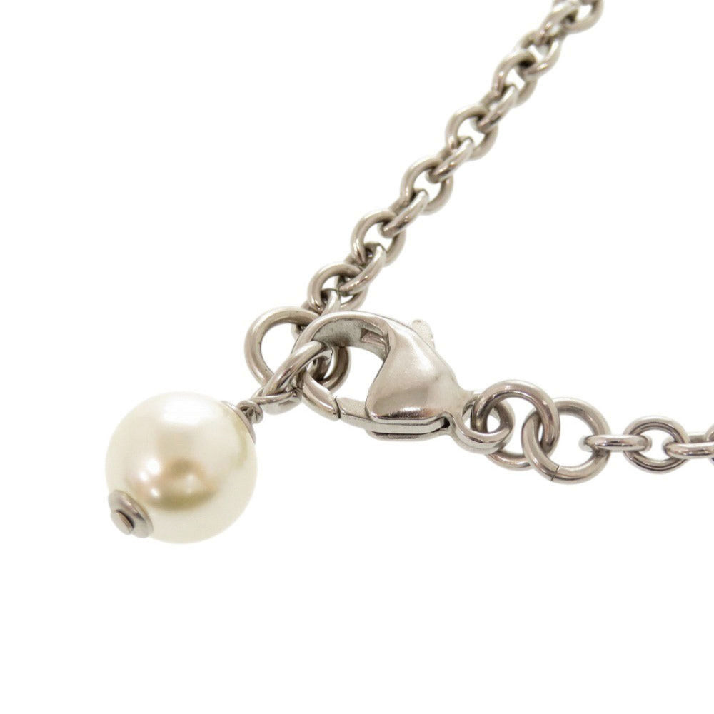 CHANEL Necklace Metal, Rhinestone Silver COCO Mark