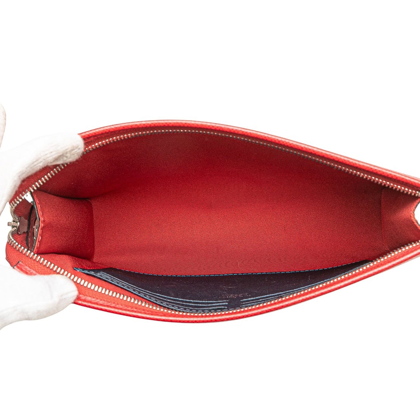 Red Louis Vuitton Taiga Pochette Voyage MM Clutch Bag