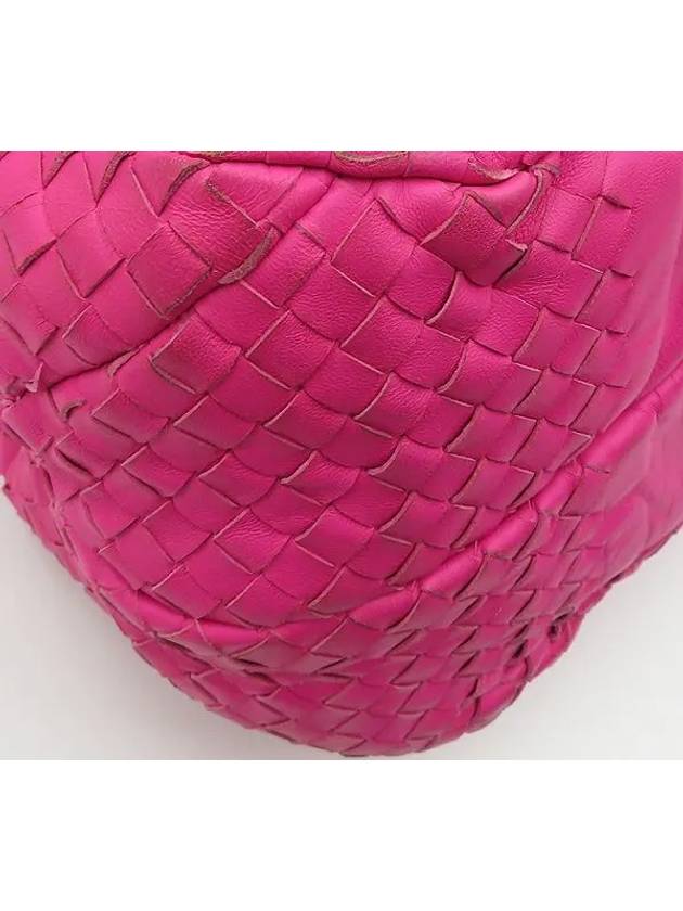 Luxury Bottega Veneta 124864 Pink Intrecciato Nappa Leather Large Campana Hobo Shoulder Bag Auxiliary Mirror