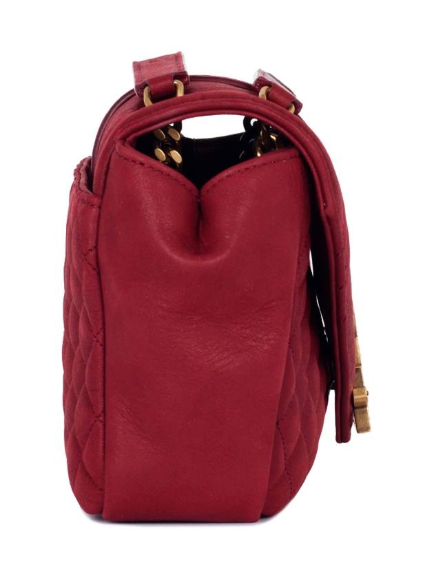 Luxury Saint Laurent Trending 2025 Gold Monogram Satchel Cross Bag Red