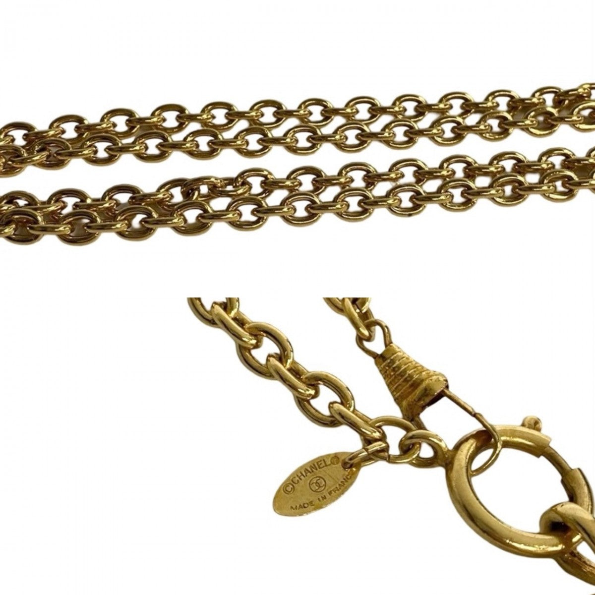 CHANEL Necklace Gold Plated gold COCO Mark motif Women