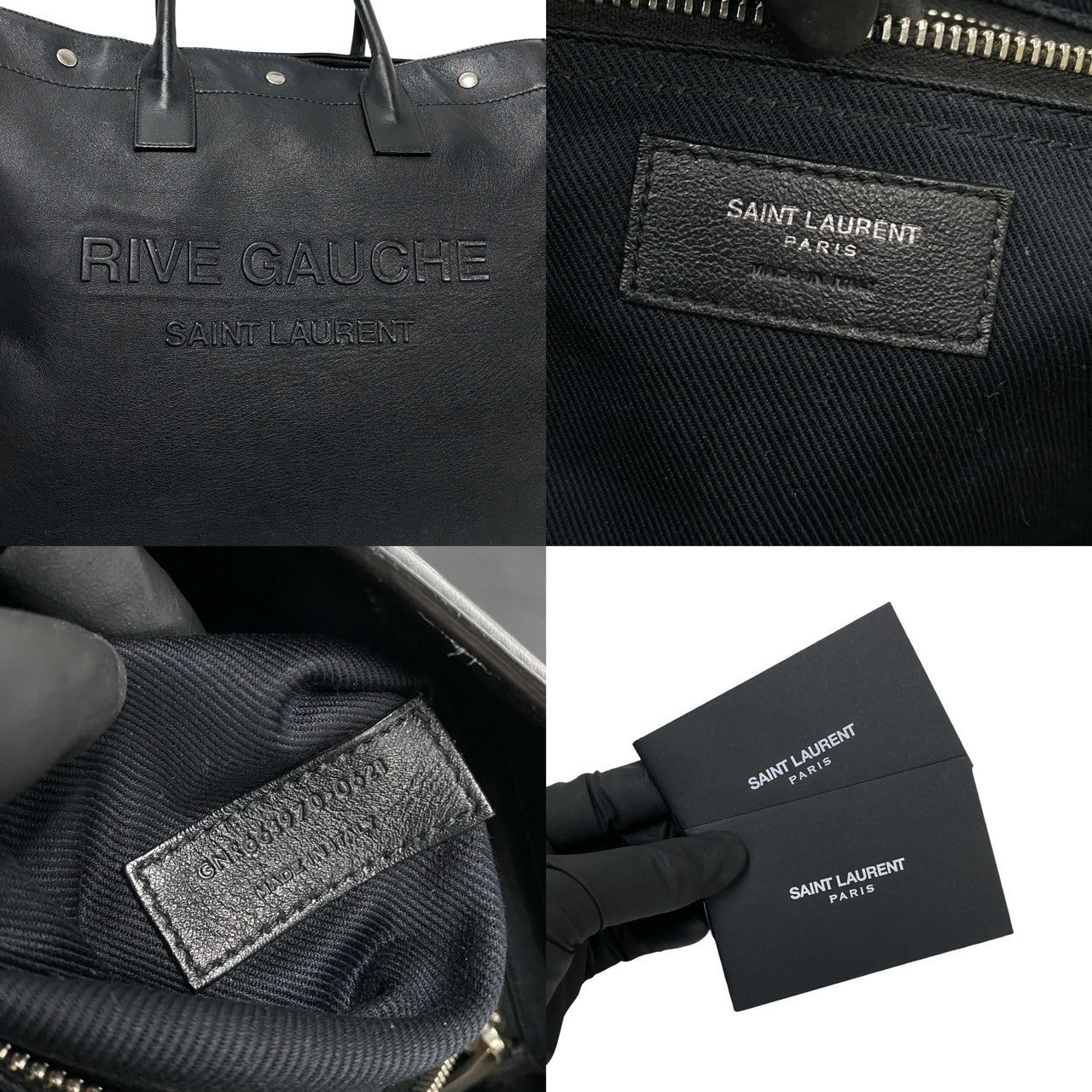 YVES SAINT LAURENT Tote Bag leather black Rive Gauche Women