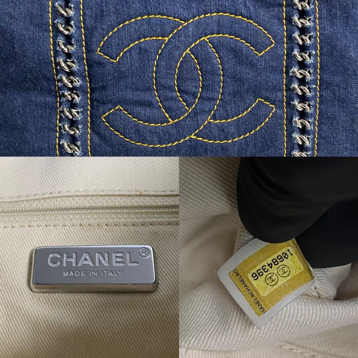 CHANEL Tote Bag denim blue COCO Mark Women