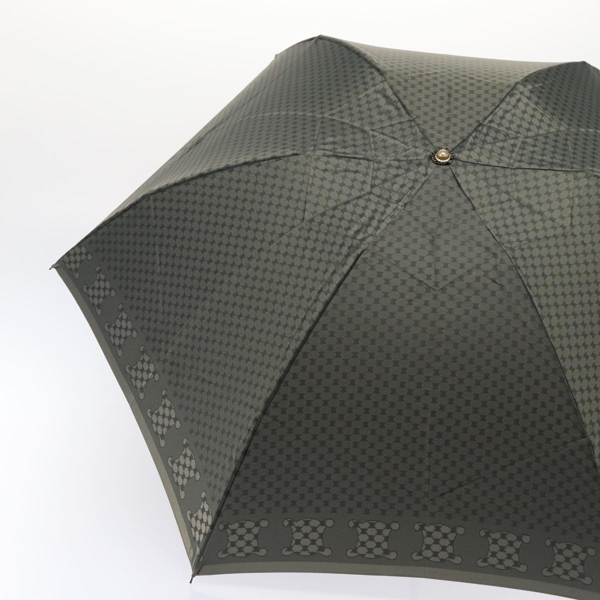 Luxury CELINE Macadam Canvas folding Umbrella Nylon Gray 80934