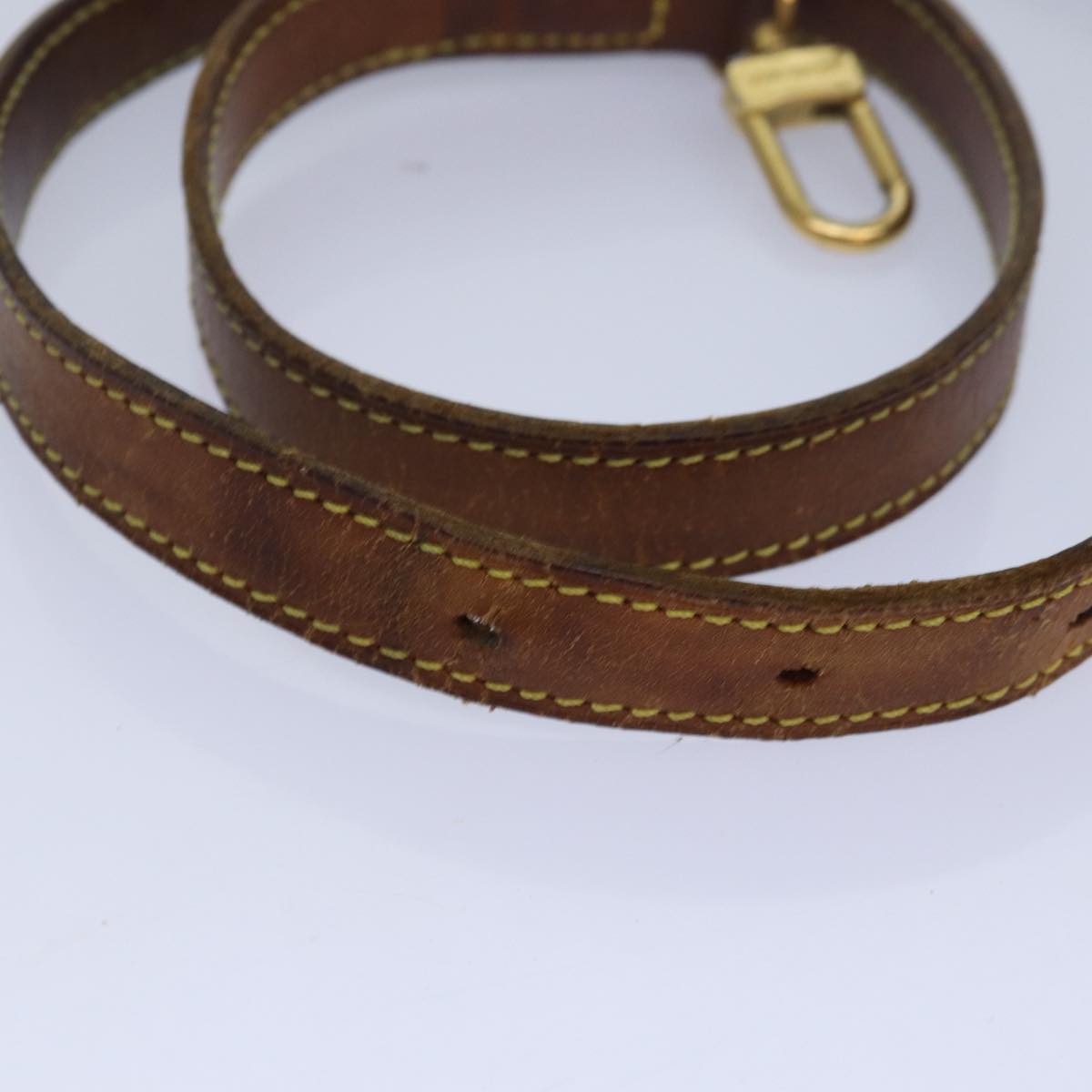 LOUIS VUITTON Adjustable Shoulder Strap Leather 32.7"-40.2" Beige Auth 81039