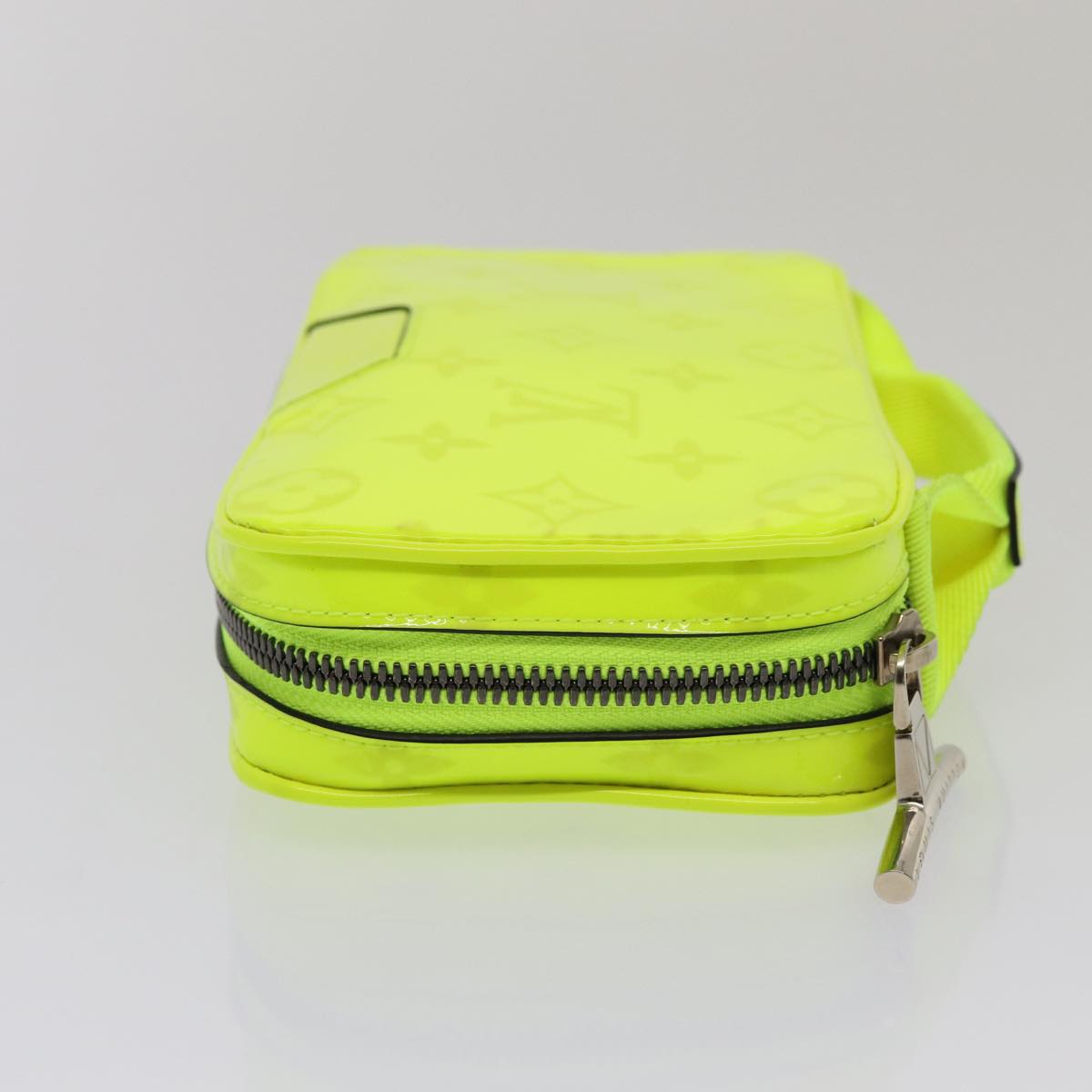 LOUIS VUITTON Travel Pouch Monogram Enamel Yellow LV Auth 81068