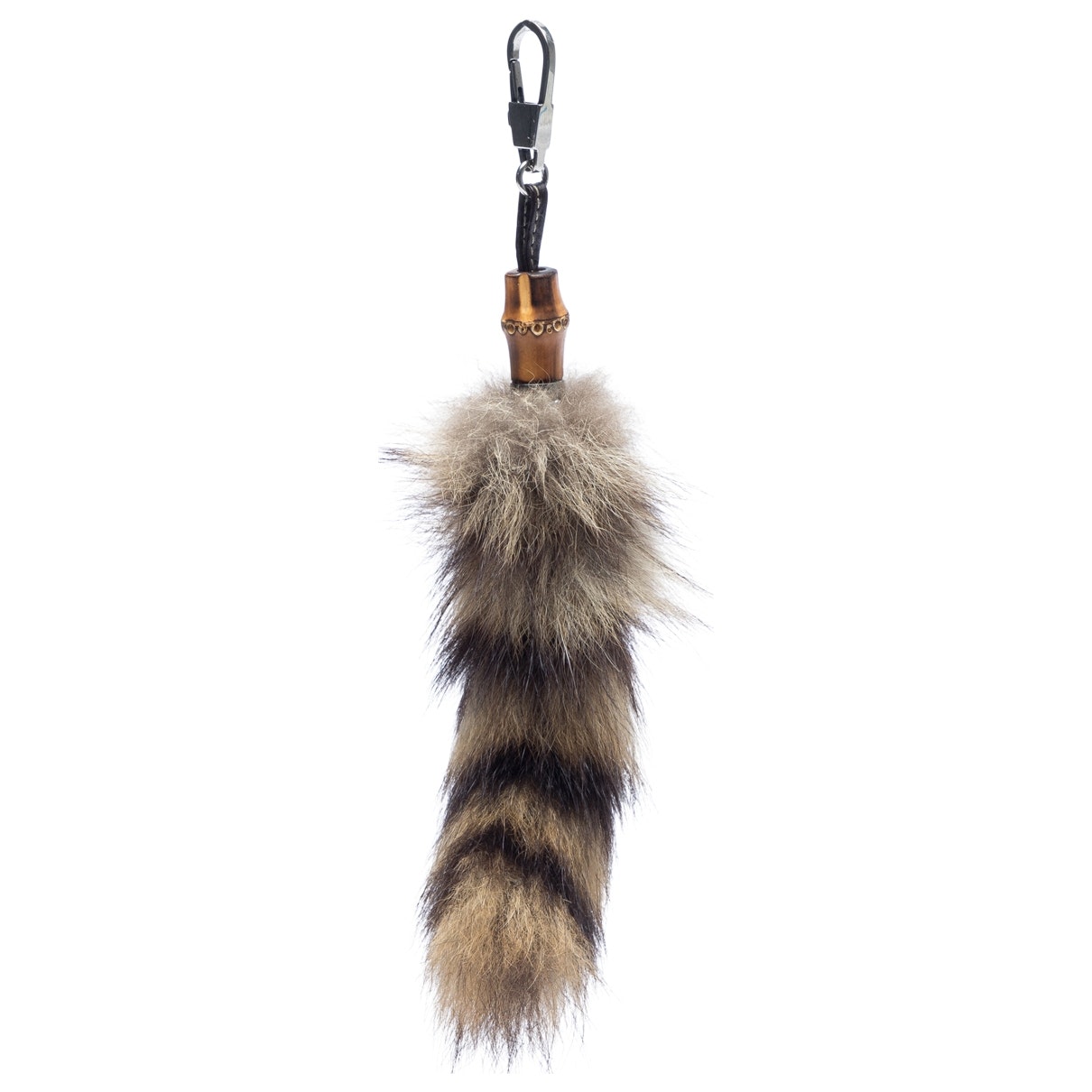 Gucci bamboo brown fur bag charms