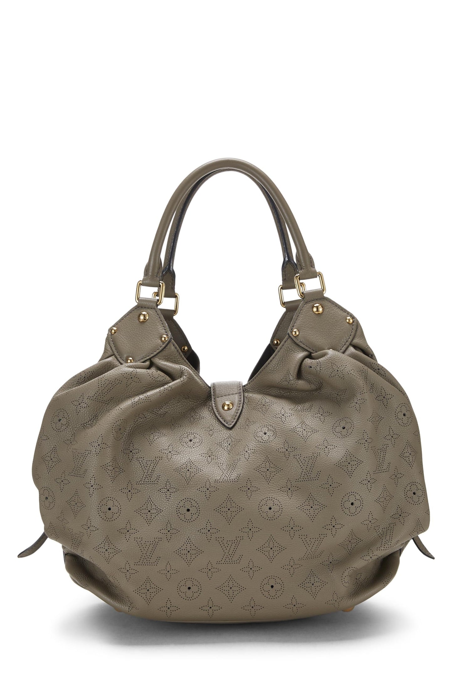 Louis Vuitton, Grey Monogram Leather Mahina Large, Grey