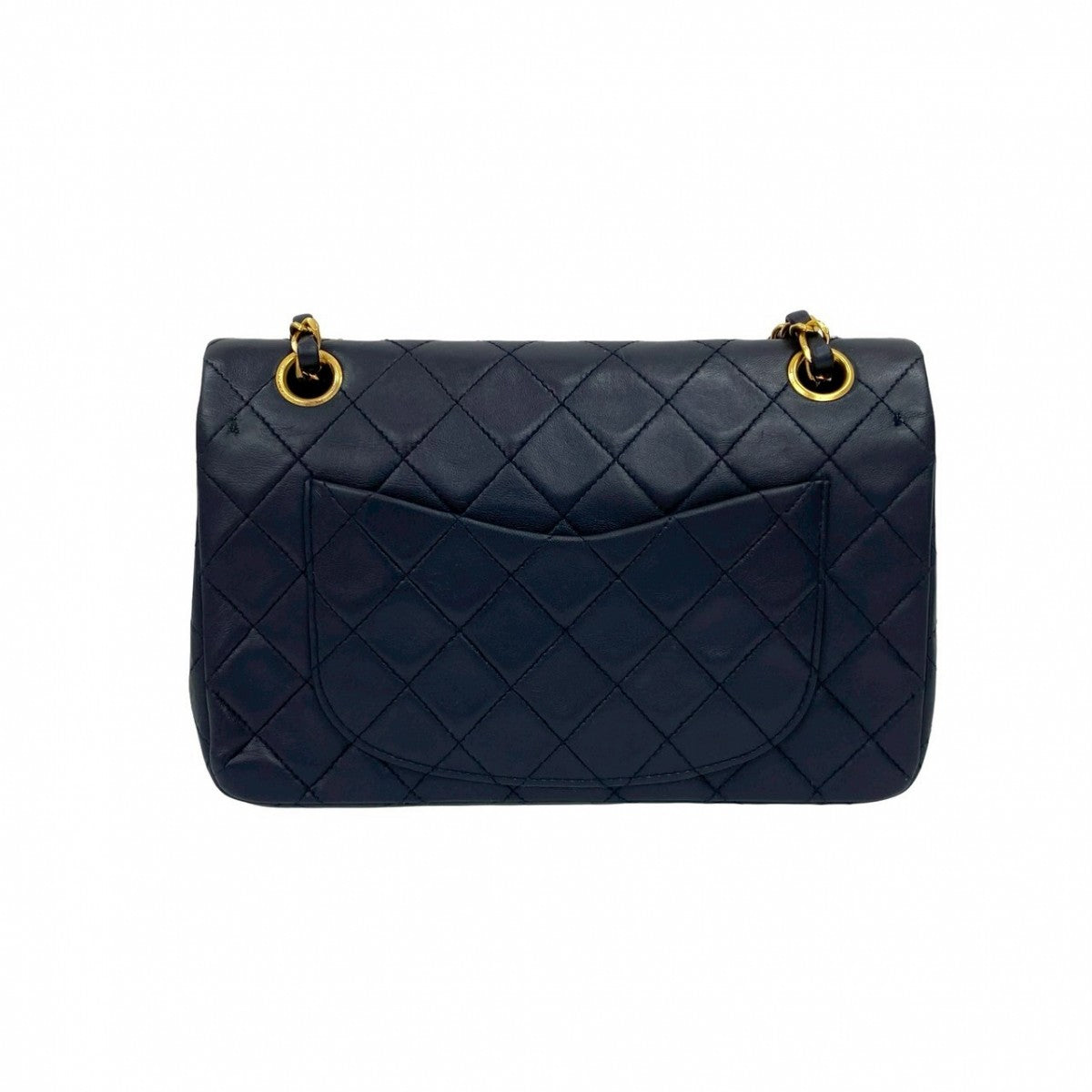 CHANEL Shoulder Bag lambskin Navy Matrasse