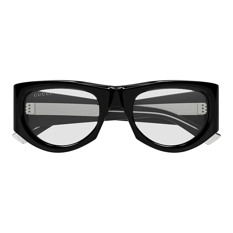 Gucci Sunglasses Square Full Rim, Shiny Black Frame and Clear Lens GG1917S002