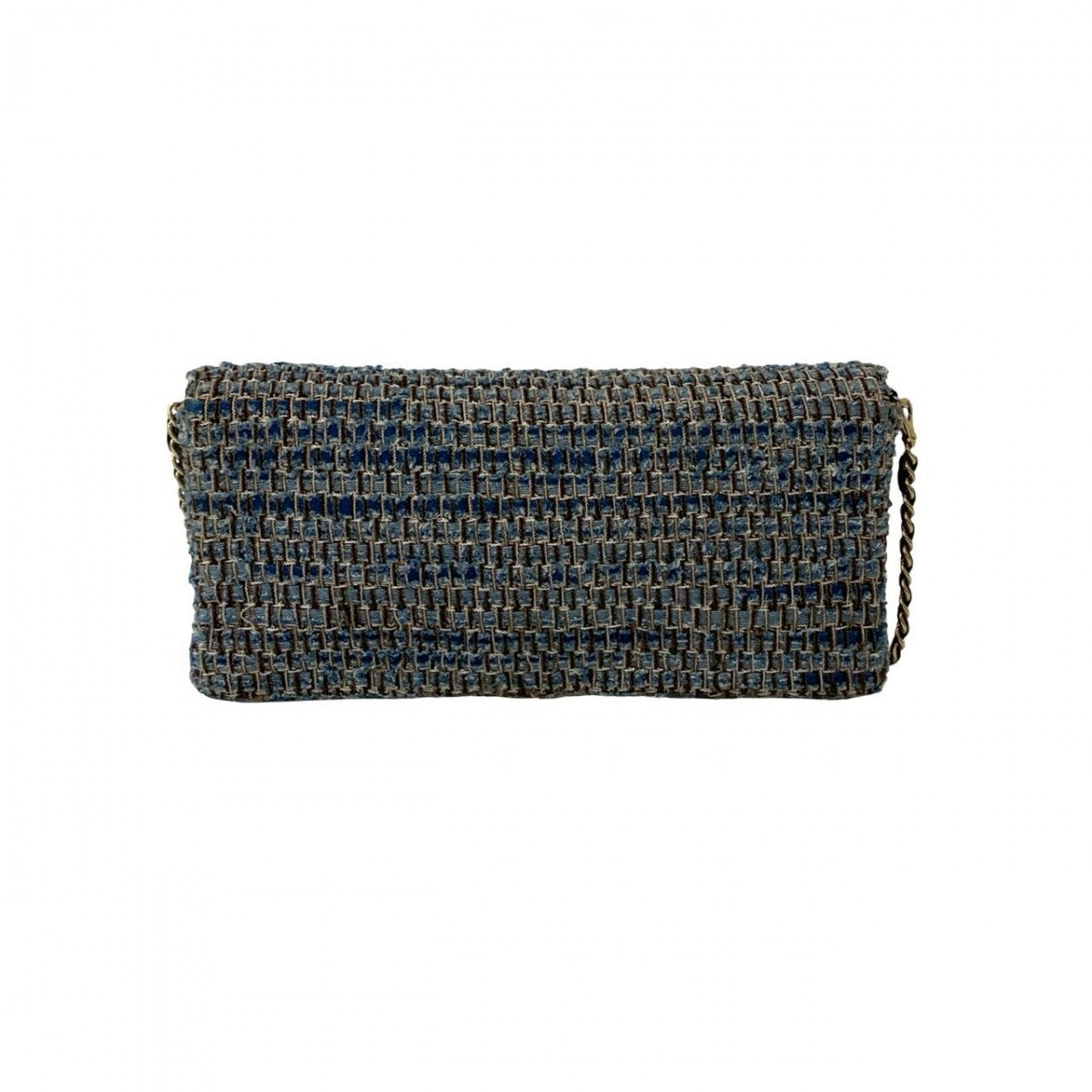 CHANEL Shoulder Bag tweed blue