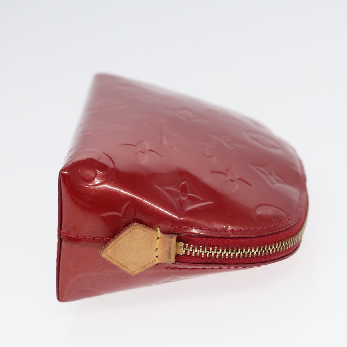 LOUIS VUITTON Monogram Vernis Pochette Cosmetic Pouch Rouge M91496 LV Auth 82459