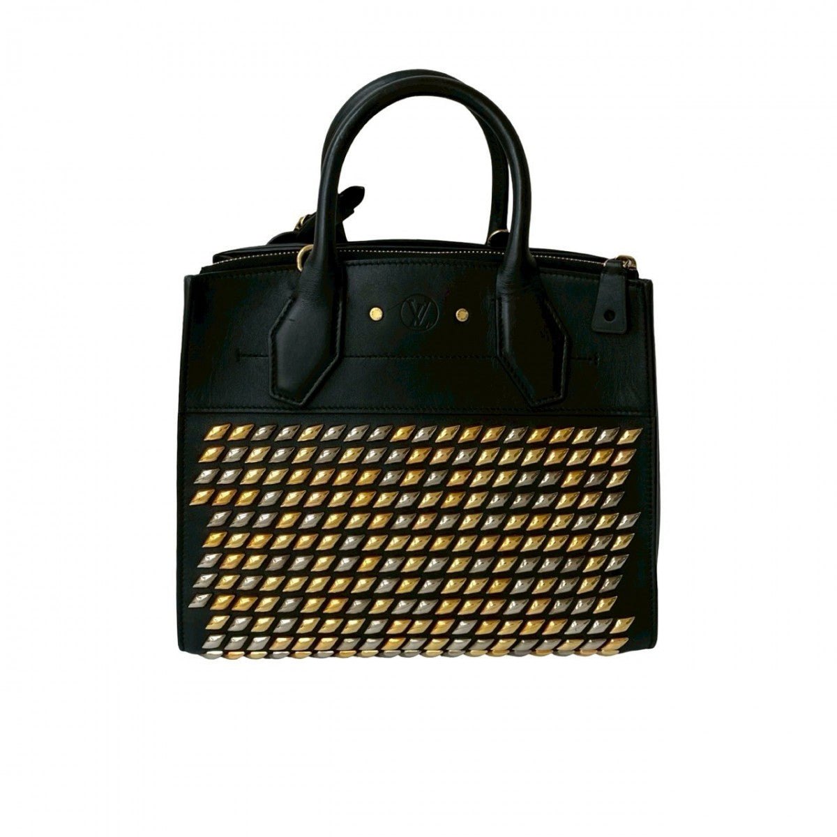 LOUIS VUITTON Shoulder Bag leather black City Steamer PM