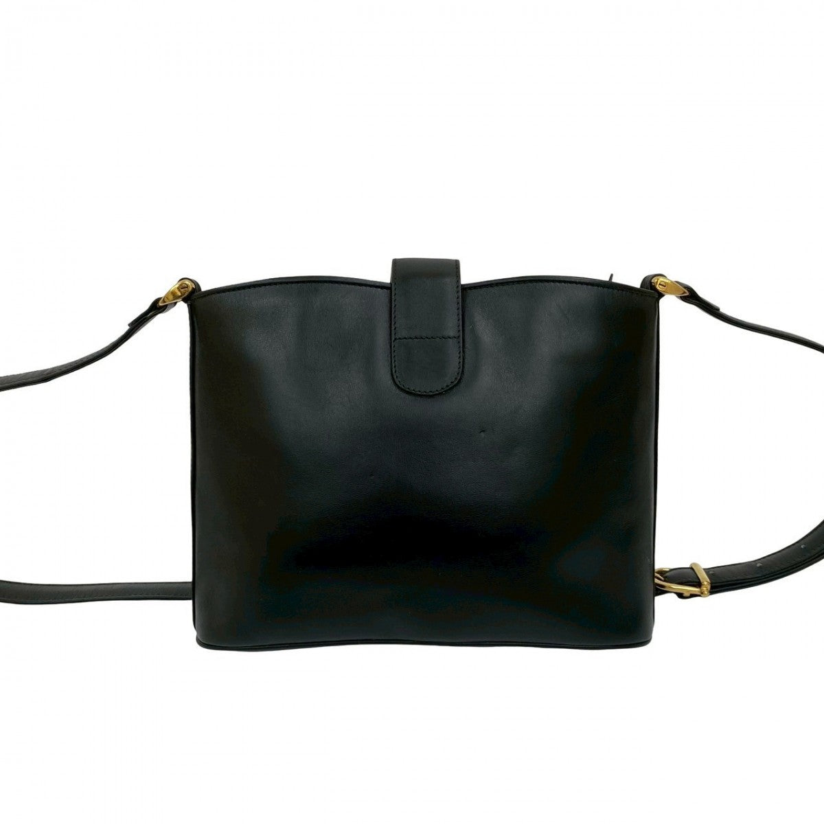 CELINE Shoulder Bag leather black Triomphe logo Metal Women