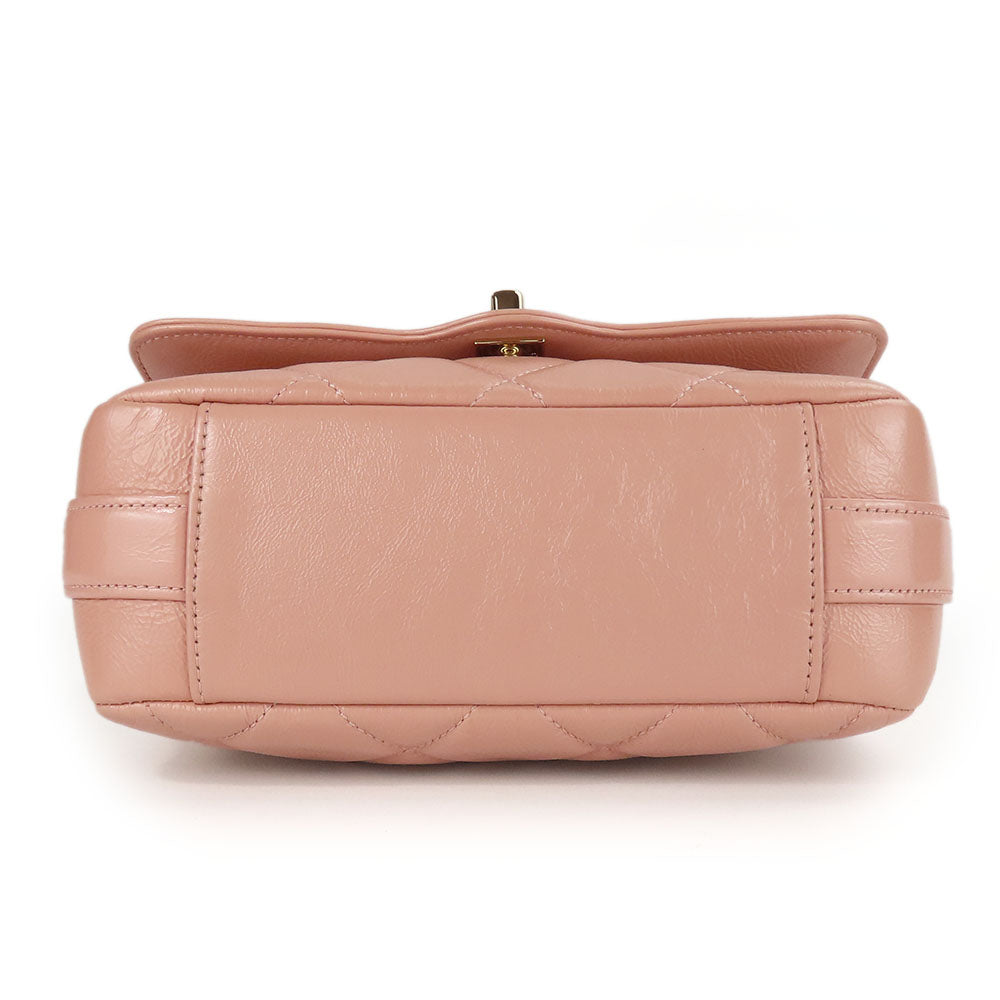 CHANEL Shoulder Bag leather pink Matrasse