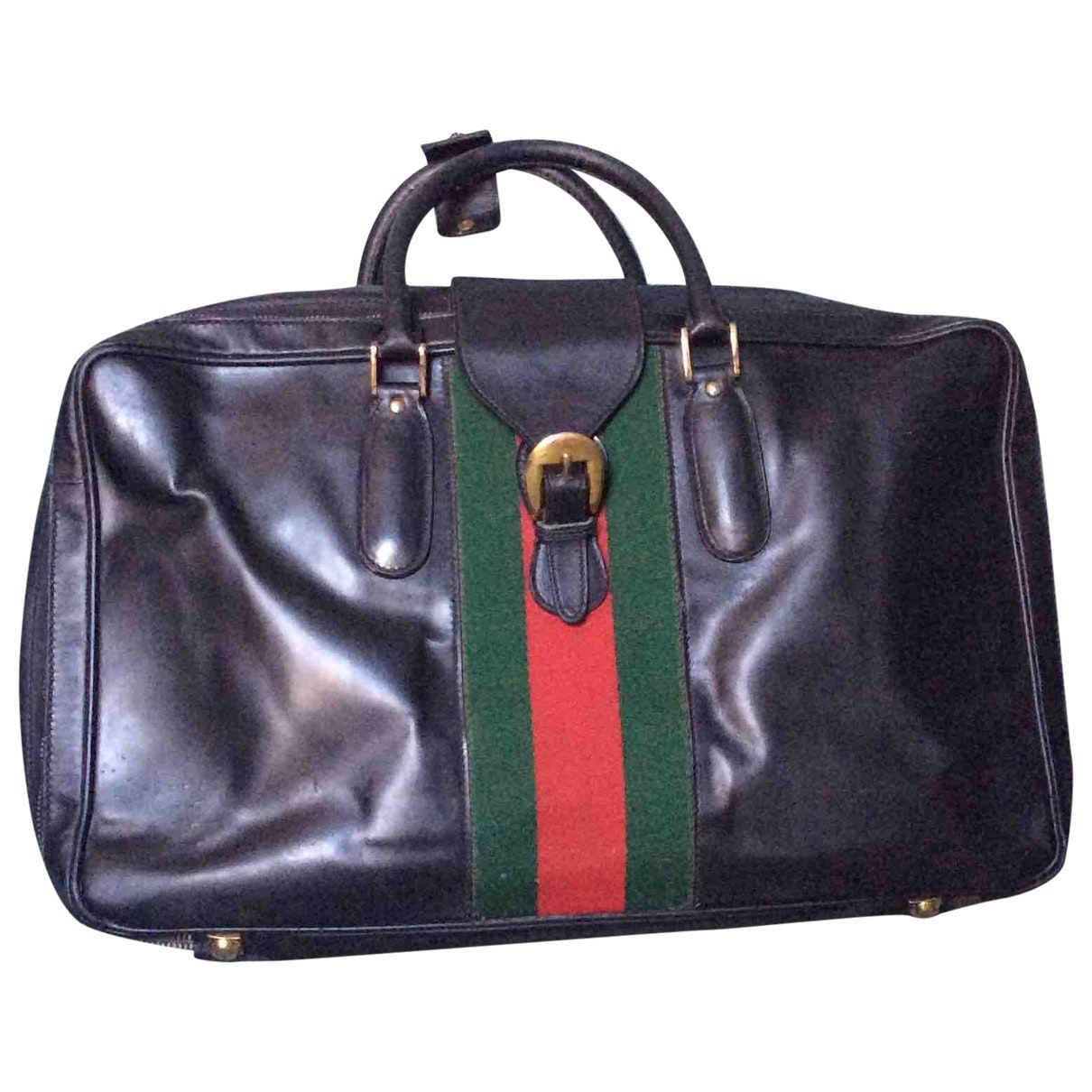 Gucci black leather travel bag