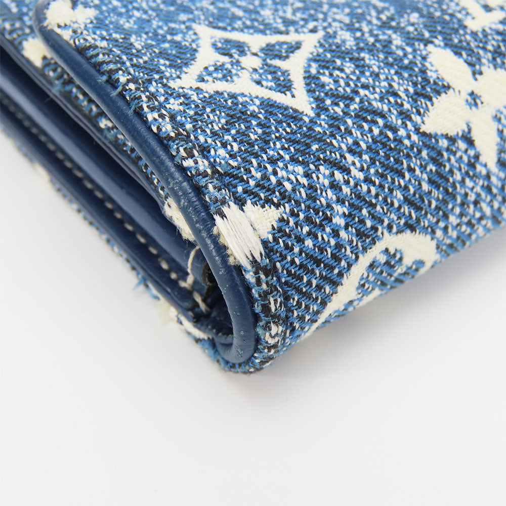LOUIS VUITTON Long Wallet Purse M81183 Monogram, Jacquard Denim Marine Portefeuille Sarah Women