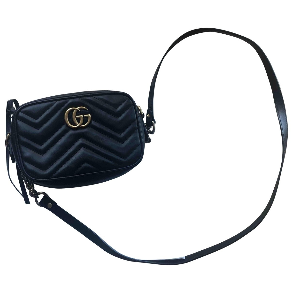 Gucci marmont black leather handbag
