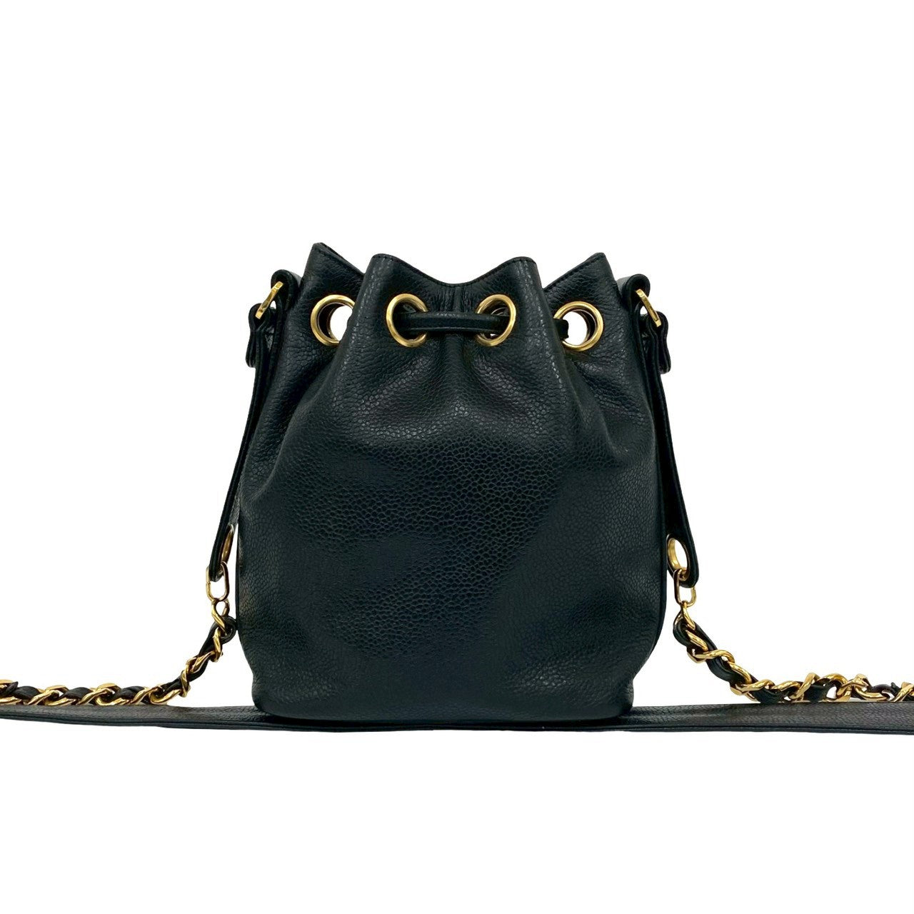 CHANEL Shoulder Bag Matt caviar skin black
