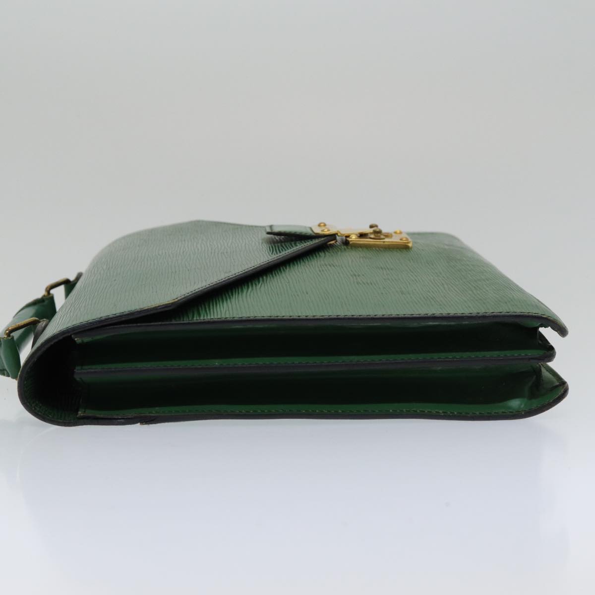 LOUIS VUITTON Epi Serviette Ambassador Business Bag Green M54412 LV Auth 84072