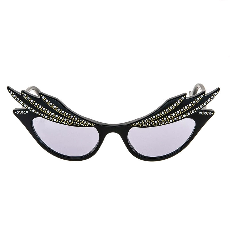 Gucci Sunglasses Cat Eye Full Rim, Black Frame and Violet Lens GG1094S001