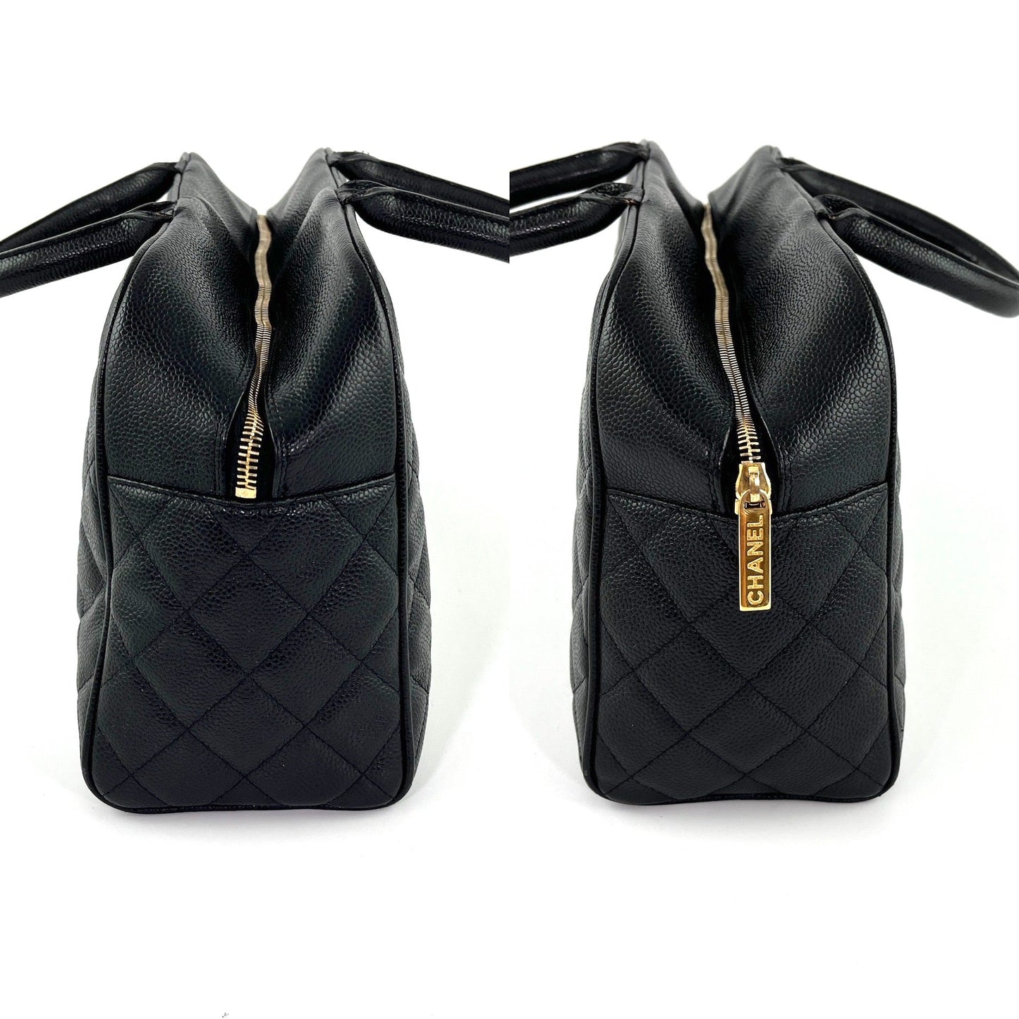 CHANEL Black Timeless Caviar Leather Bowler Bag