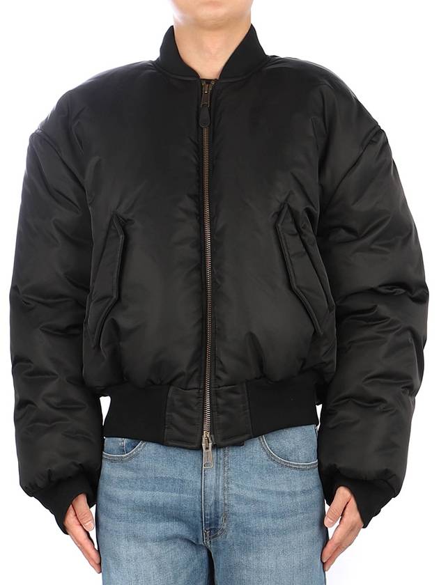 Luxury Balenciaga Trending 2026 Nylon Large Fit Bomber Jacket Black