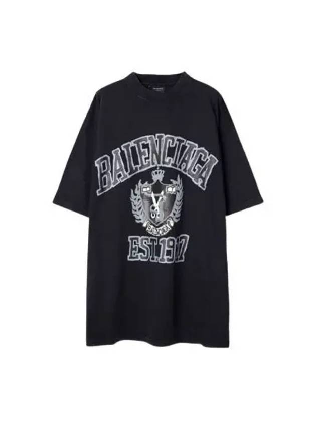 Luxury Balenciaga Trending 2026 DIY College Medium Fit Short Sleeve T-Shirt Black