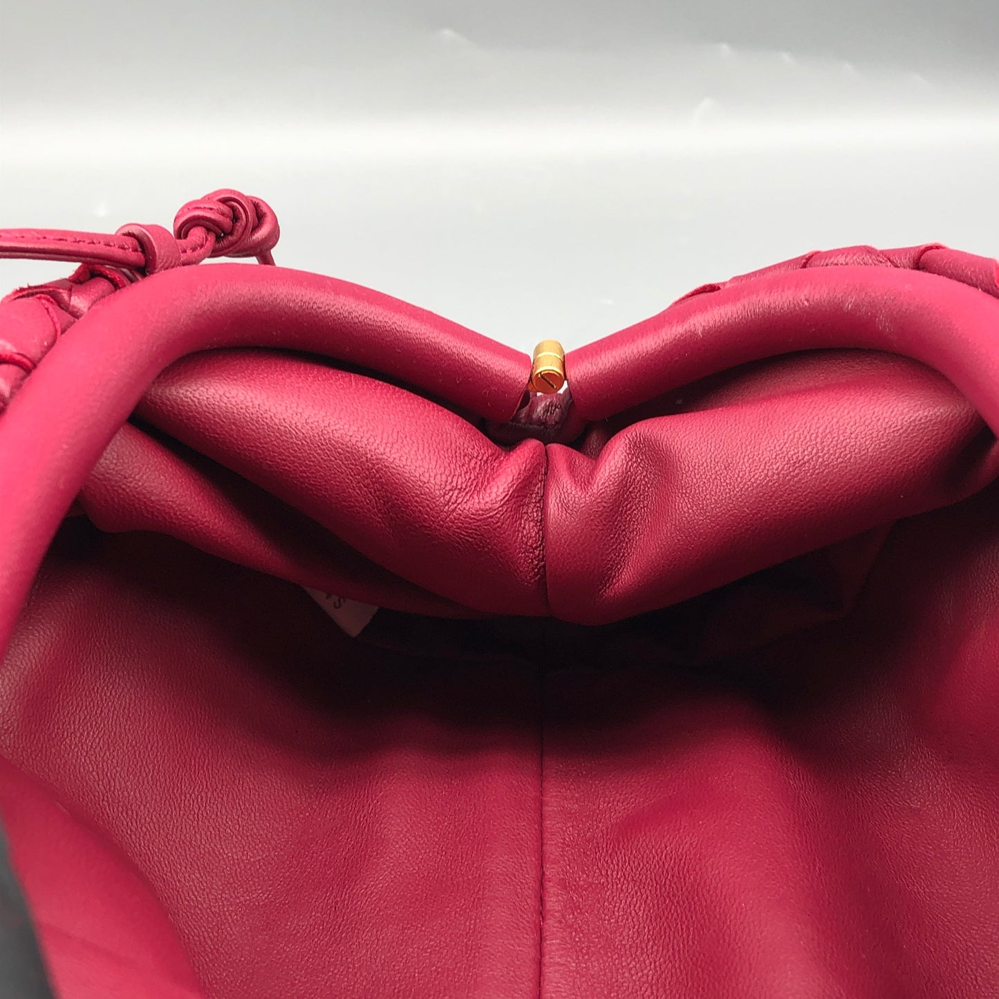 Bottega Veneta Wine Red Intrecciato Woven Mini Pouch Crossbody Bag