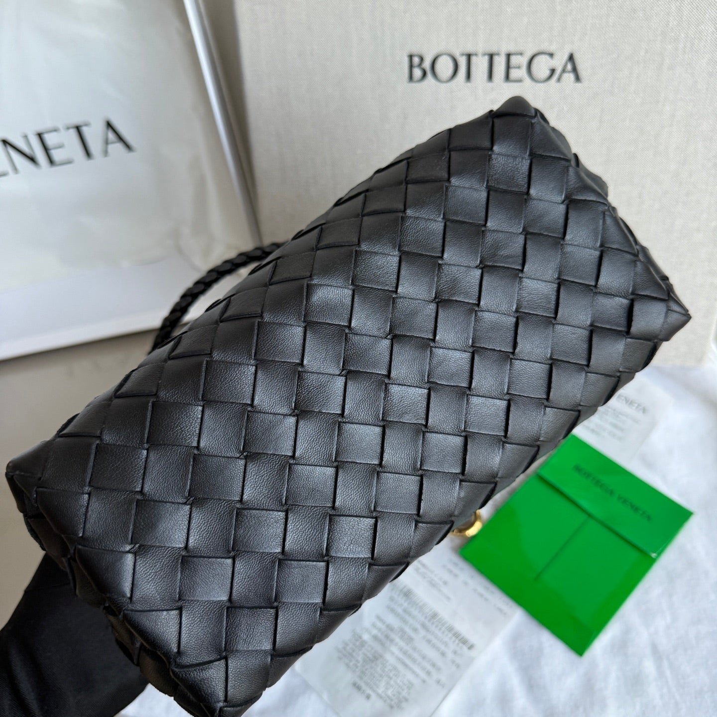 Bottega Veneta Small Andiamo Black Intrecciato Handbag 2026