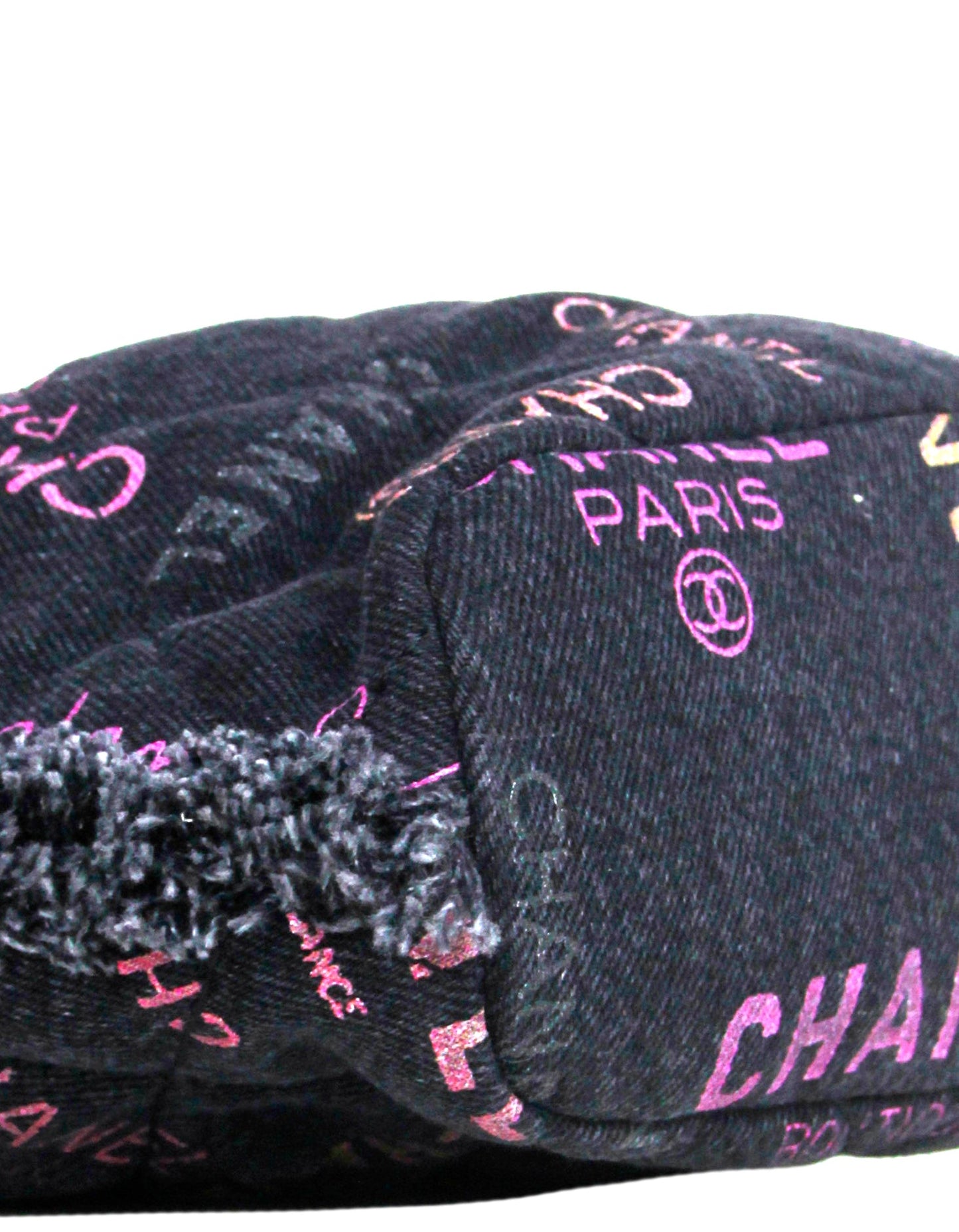 Chanel Black Logo Quilted Mood Mini Bucket Crossbody Bag