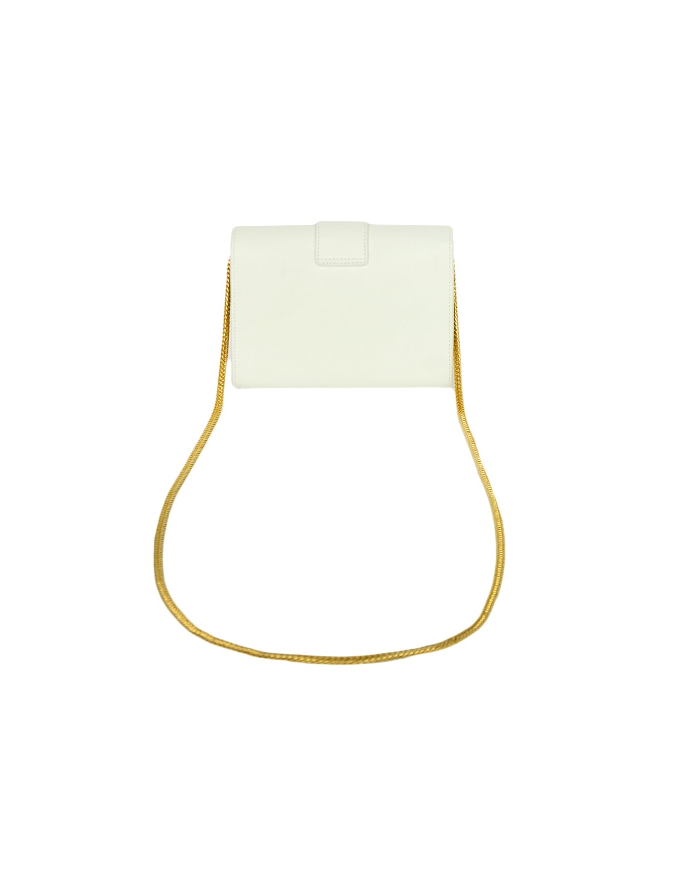 Saint Laurent White Leather Y-Ligne Mini Pochette Crossbody Bag