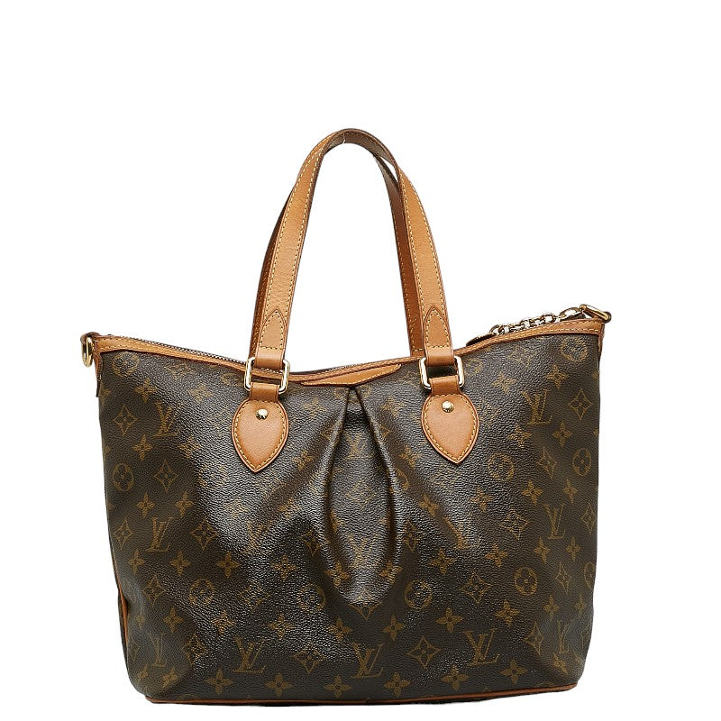 Louis Vuitton Monogram Palermo PM Handbag 2WAY M40145 Brown PVC Leather Louis Vuitton