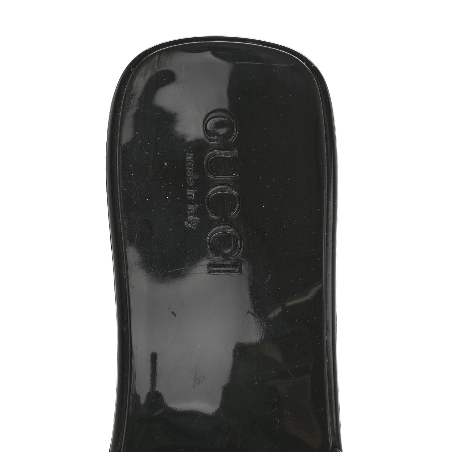 Gucci Rubber Logo Womens Platform 20/60mm Slide Sandals 35 Black