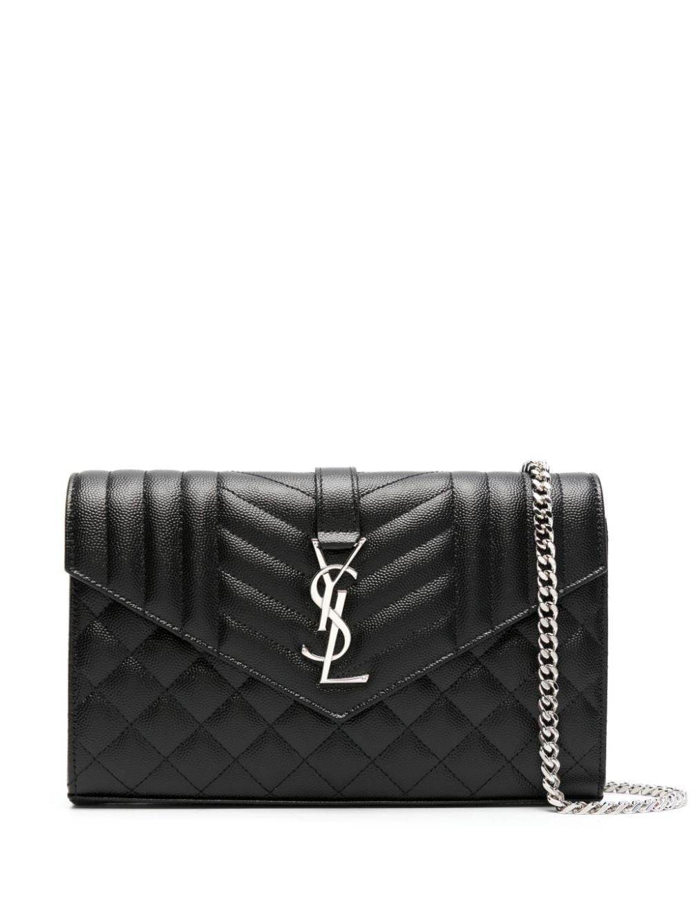 Luxury Saint Laurent Trending 2025 Women's Matelasse Grain Quilted Clutch in Neronero | 620280BOW9210001000
