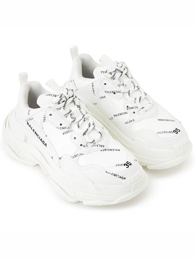 Luxury Balenciaga Trending 2026 Triple S All-Over Logo Low Top Sneakers White
