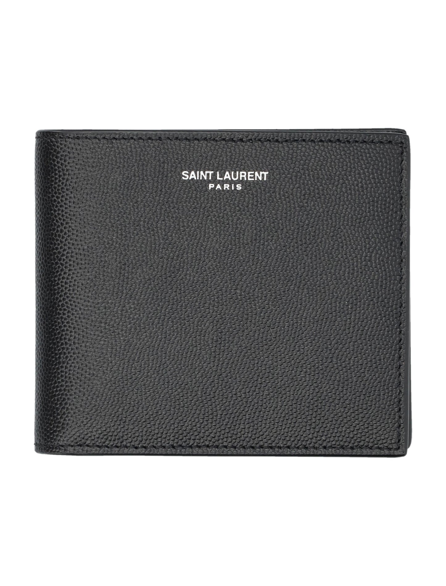 Luxury Saint Laurent Trending 2025 Men's Grain De Poudre Wallet Coin in Black | 24A396303BTY0N Color 1000