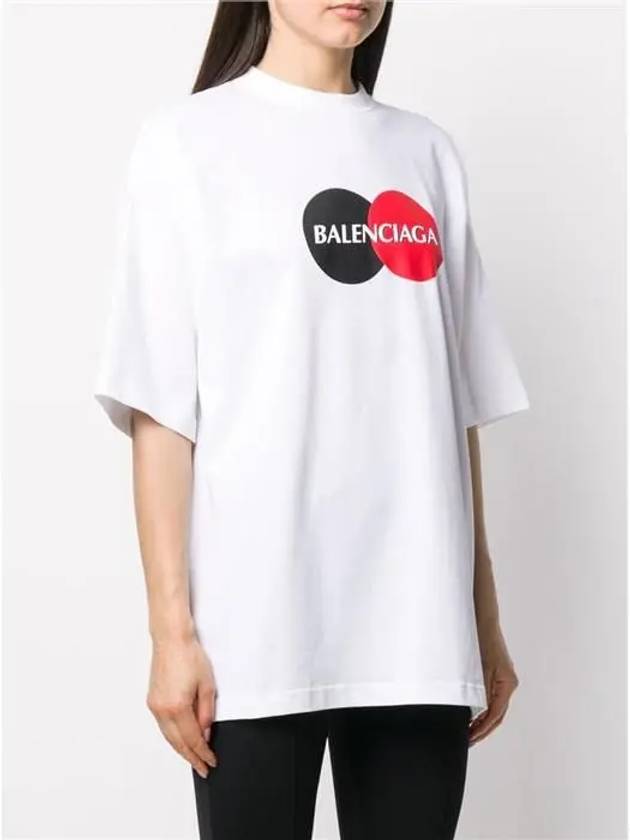 Luxury Balenciaga Trending 2026 Logo Print Oversized Short Sleeve T-Shirt White