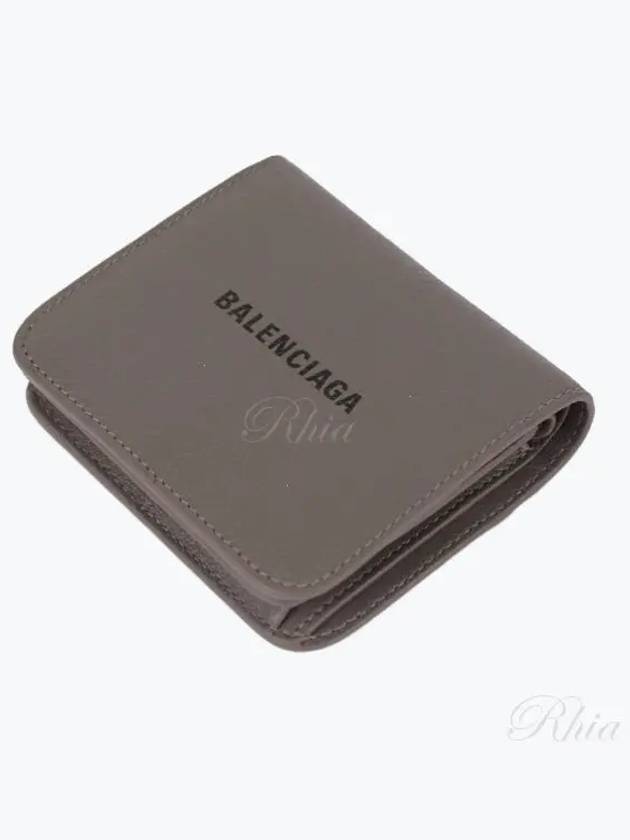 Luxury Balenciaga Trending 2026 Logo Coin Pocket Flap Half Wallet Medium Grey