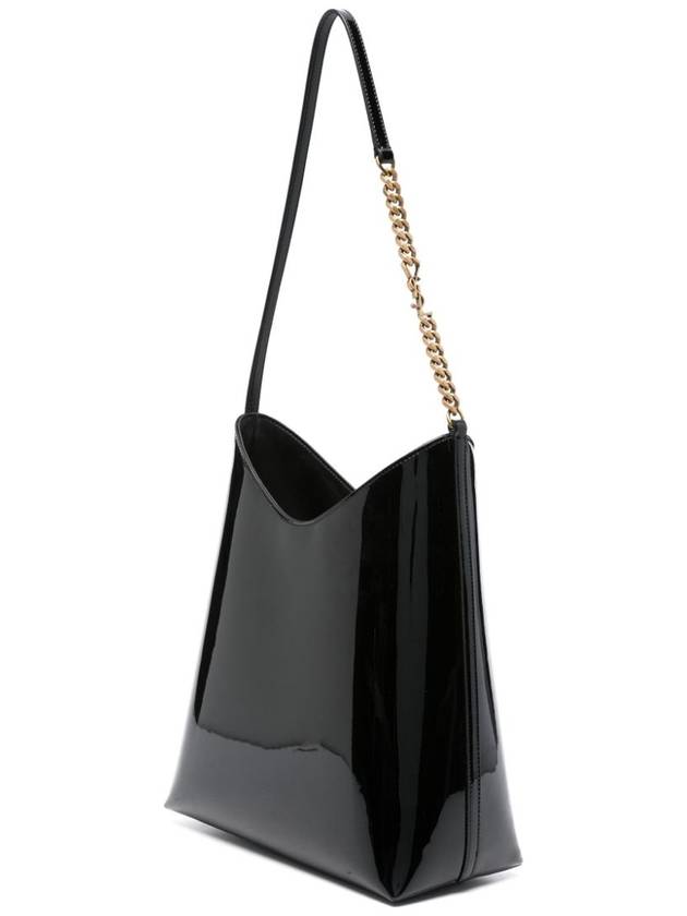 Luxury Saint Laurent Trending 2025 Rendez-Vous Patent Leather Shoulder Bag Black
