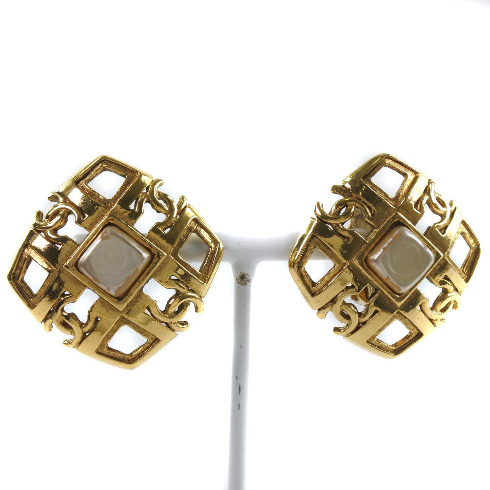 Chanel Chanel Coco Mark Earring G French made 1988 Gold 23 23g COCO Mark