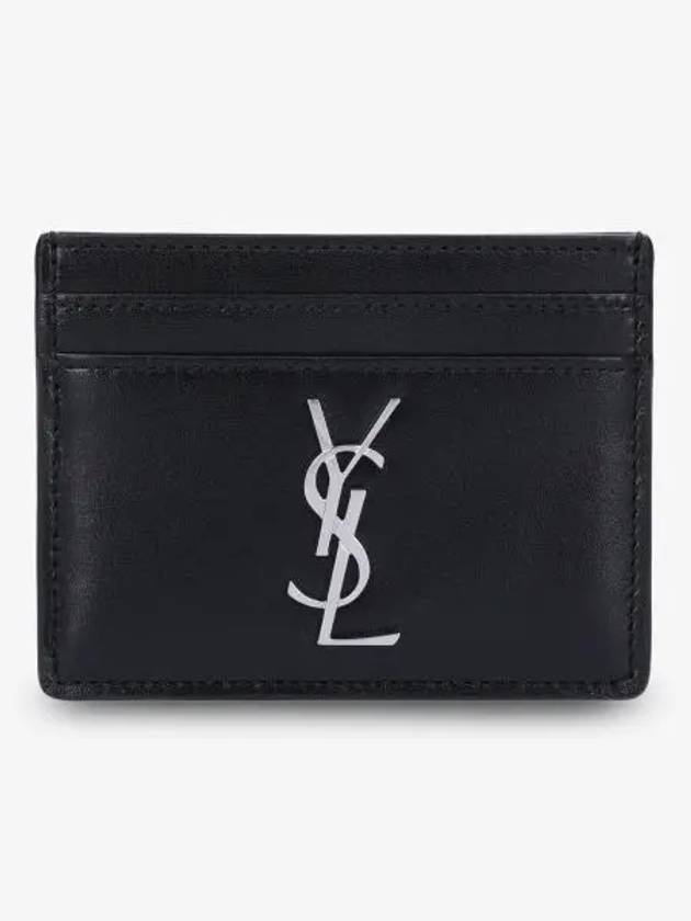 Luxury Saint Laurent Trending 2025 Monogram Card Case in Smooth Leather Black