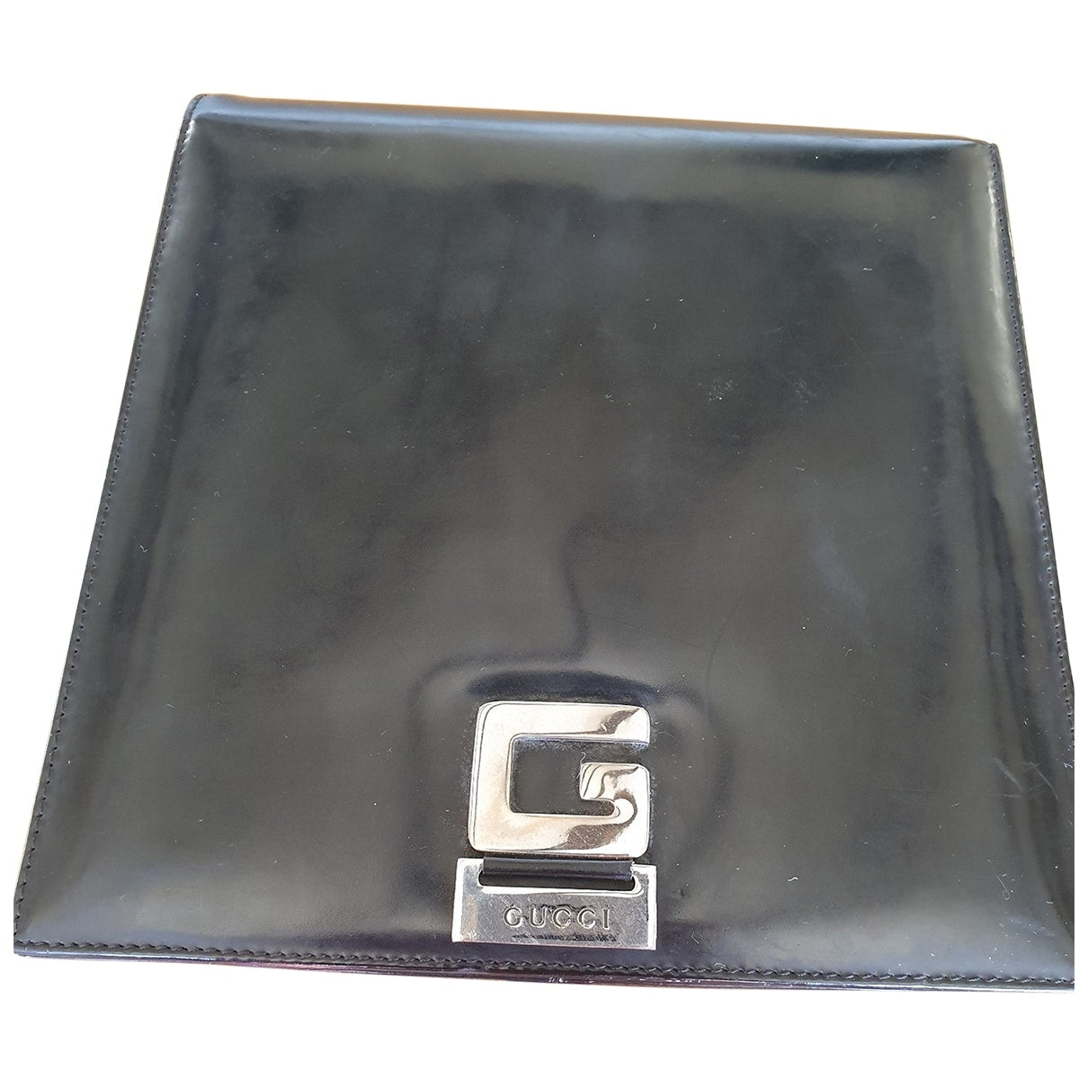 Gucci black leather clutch bag