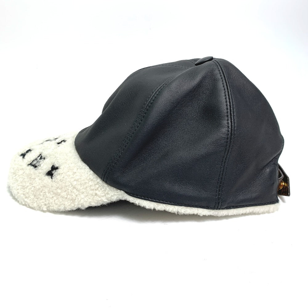 LOUIS VUITTON cap leather black cap sharing M