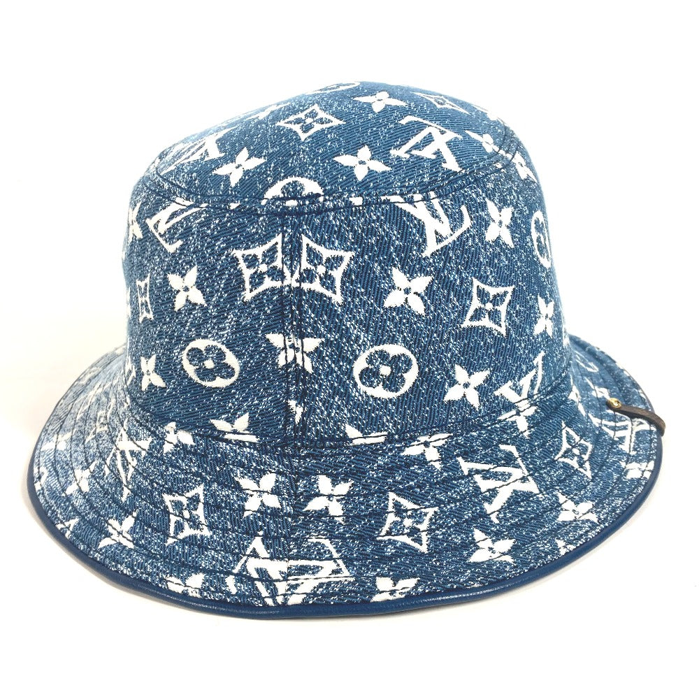 LOUIS VUITTON hat M77435 Polyamide, Cotton blue Monogram denim Bucket hat denim Women