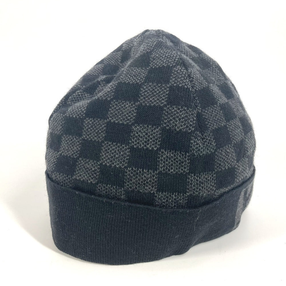 LOUIS VUITTON Knit hat M74197 wool gray Bonne Petit Damier mens